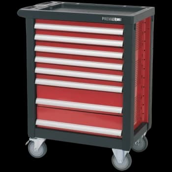 Sealey Premier 8 Drawer Roller Cabinet Black / Red
