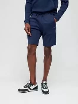 BOSS Boss Headlo Curved Logo Jersey Shorts, Navy Size M Men