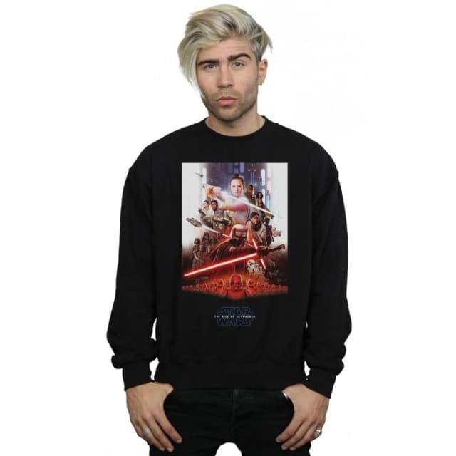 Disney Men Star Wars The Rise Of Skywalker Poster Sweatshirt in Black Size: Small Black S Male 5059400134155