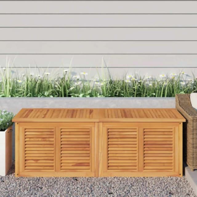 VIDAXL Garden Storage Box with Bag 150x50x55cm Solid Wood Teak Vidaxl 8720845750060