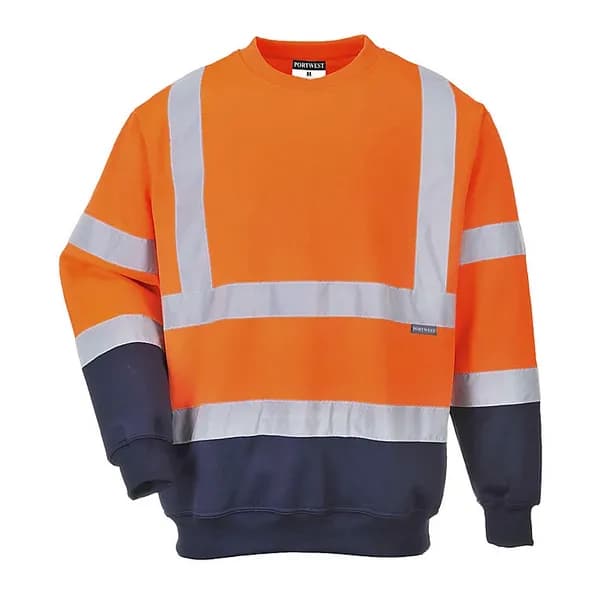 Portwest Two Tone Class 3 Hi Vis Jumper B306ONRXL Colour: Orange / Navy