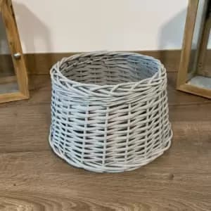 28/33cm Samuel Alexander Deluxe Wicker Willow Christmas Tree Skirt - Small Light Grey