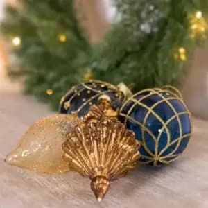 Charles Bentley Pack Of 12 Art Deco Inspired Glass Baubles