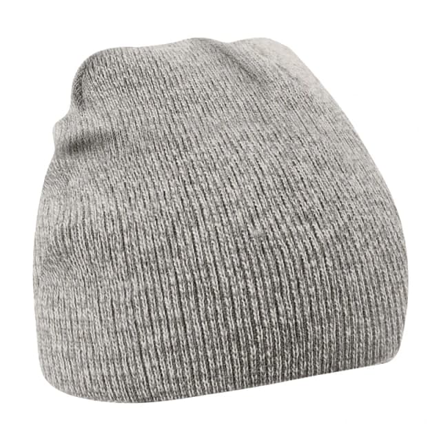 Beechfield Beechfield Men Plain Basic Knitted Winter Beanie Hat in Grey Grey One Size Male 5054171856657