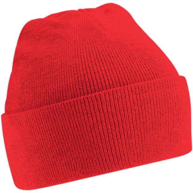 Beechfield Beechfield Men Soft Feel Knitted Winter Hat in Red Red One Size Male 5055747773842