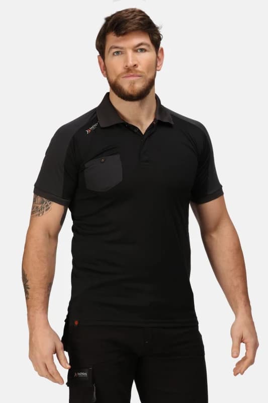 Regatta Regatta Men TT Offensive Wicking Polo in Black Size: Medium Black M Male 5057538475393