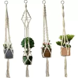 Macrame Plant Hangers - Set of 4 M&W - Multi