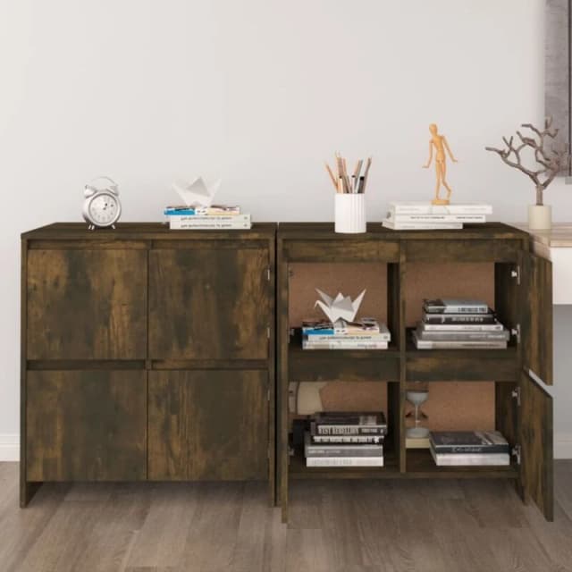 VIDAXL Sideboards 2 pcs Smoked Oak 70x41x75cm Engineered Wood Vidaxl 8720286903926