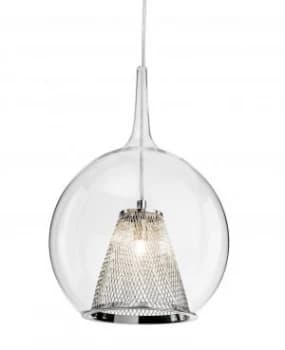 1 Light Ceiling Pendant Chrome, Clear Glass, G9