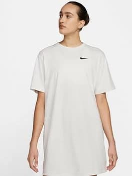 Nike Swoosh Short Sleeve Dress - Off White, Size S, Women
