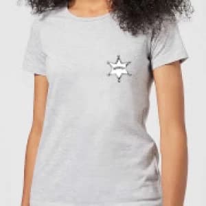 Toy Story Sheriff Woody Badge Womens T-Shirt - Grey - 3XL