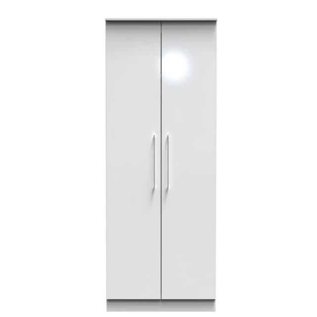Chester 2 Door Wardrobe In White (Ready Assembled)
