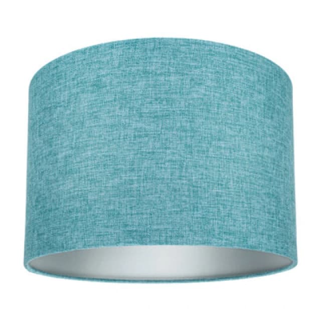 Happy Homewares Contemporary And Sleek 10" Teal Linen Fabric Drum Lamp Shade 60W Maximum