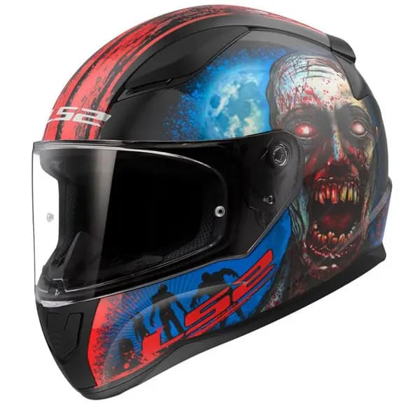 LS2 FF353 Rapid II Zombie Black Red 06 Full Face Helmet Size L