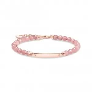 Sterling Silver Rose Gold Plated Pink Stones Bracelet A2042-415-9-L19V