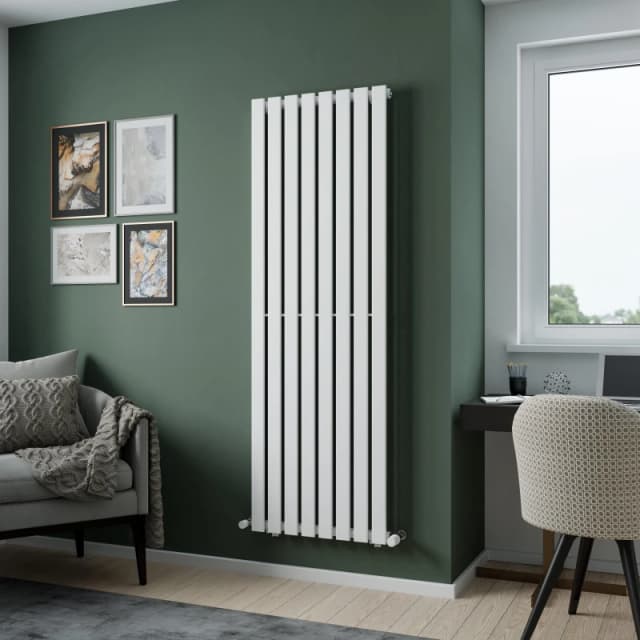 Agadon Lola Designer Panel Radiator in White Size: 1800mm x 372mm White Unisex 1800mm x 372mm