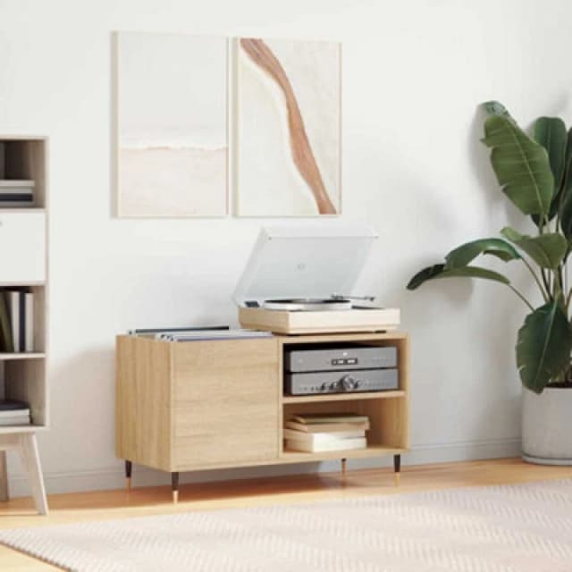 Vidaxl Record Cabinet Sonoma Oak 85X38X48cm Engineered Wood