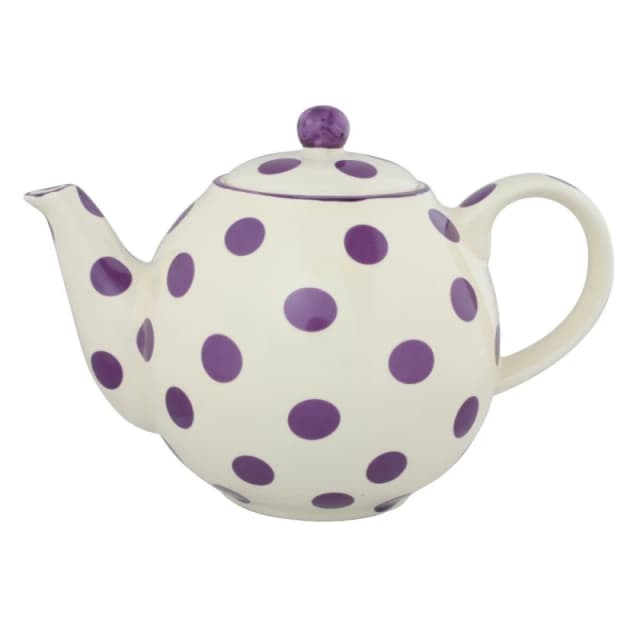 London Pottery Globe Teapot, Ivory/Blue Spot, Four Cup - 900ml Boxed Multi