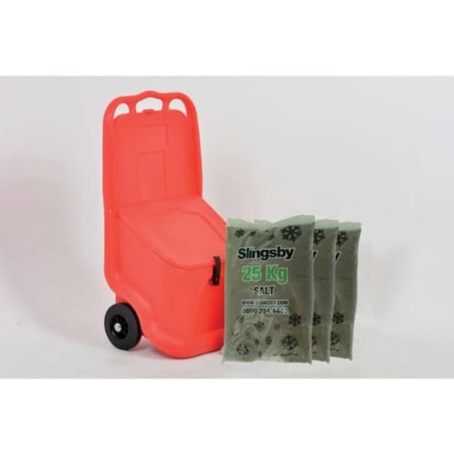 Slingsby Mobile Salt and Grit Bin Kit Red 75L with De-icing Salt 418885 418885