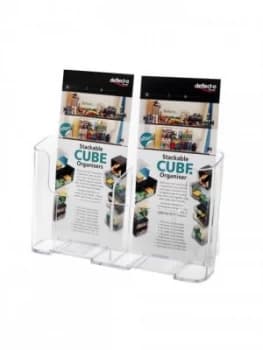 Deflecto 1/3 A4 Portrait Low 2 Compartment Lit Holder 74501