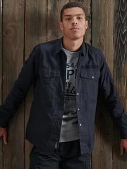 Superdry 2 Pocket Field Shirt, Green Size M Men