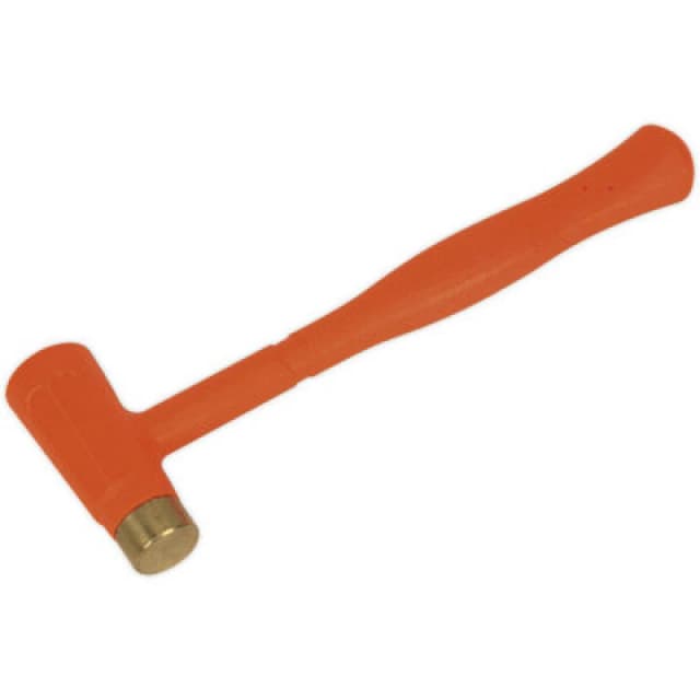 Loops 1.5lb Brass Faced Dead Blow Hammer - Shot Loaded Head - Rubber Grip Anti-Rebound Metallics