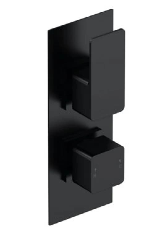 Balterley Modern Concealed Twin Thermostatic Shower Valve Matt Black 215mm Black