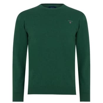 Gant Classic Cotton Crew Neck Jumper - Green