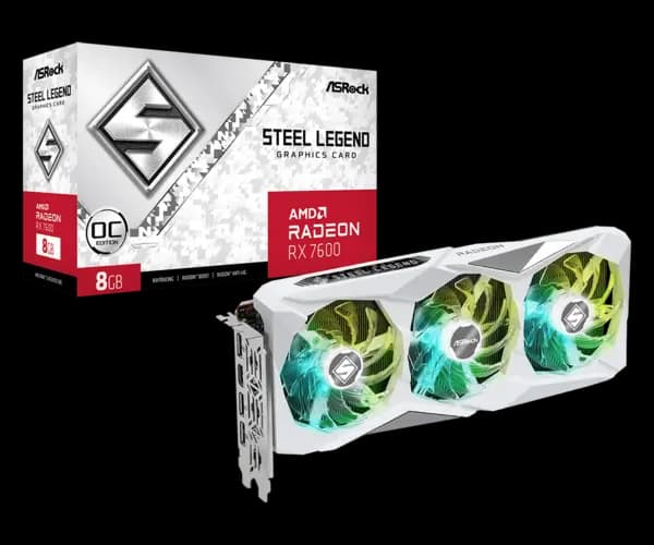 ASRock Radeon RX 7600 XT Steel Legend 16GB GRRD6 Graphics Card