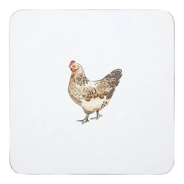 Premier Housewares Set Of Four Mrs Henderson Cork Coasters White