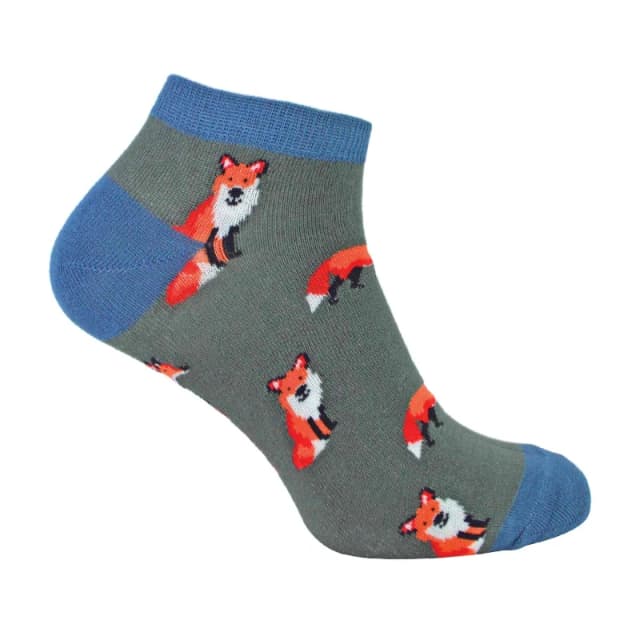 Mr Heron Mr Heron Men 1 Pack Animal Themed Bamboo Trainer Socks in Dark Grey Size: 6-11 Dark Grey 6-11 Male 5056632602667