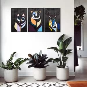 Forest World 2 Multicolor Decorative Wooden Wall Accessory