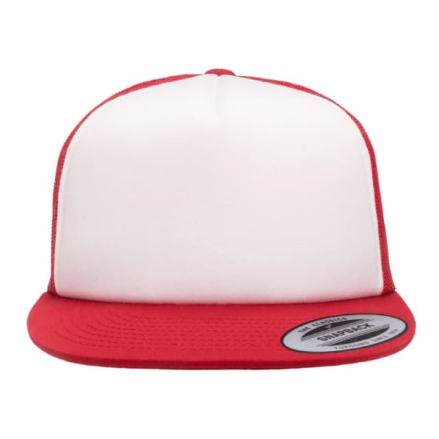 Flexfit by Yupoong Mens Foam Trucker Cap With White Front in Light Red Light Red Male One Size