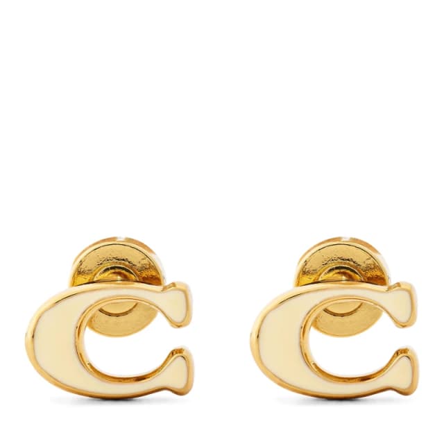 COACH Coach J EnamelStud Ld62 Stud Earrings One Size Gold 80048610000