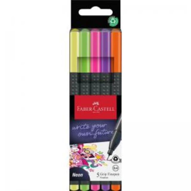 Faber-Castell Faber-Castell 151603 fineliner Fine Light Green Orange Pink Violet Yellow 5 pc(s) 151603