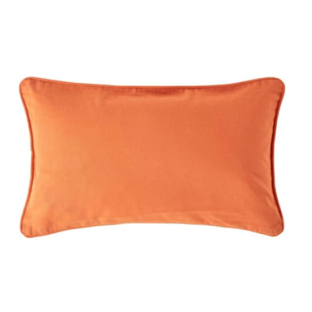 Homescapes Cotton Plain Burnt Orange Rectangular Cushion Cover, 30 X 50 Cm