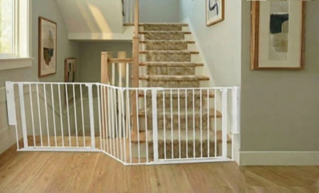 Safetots Two Door Multi Panel Solution For Up And Down Staircases, White, 272Cm Of Length, Includes 2 Door Opening Panels