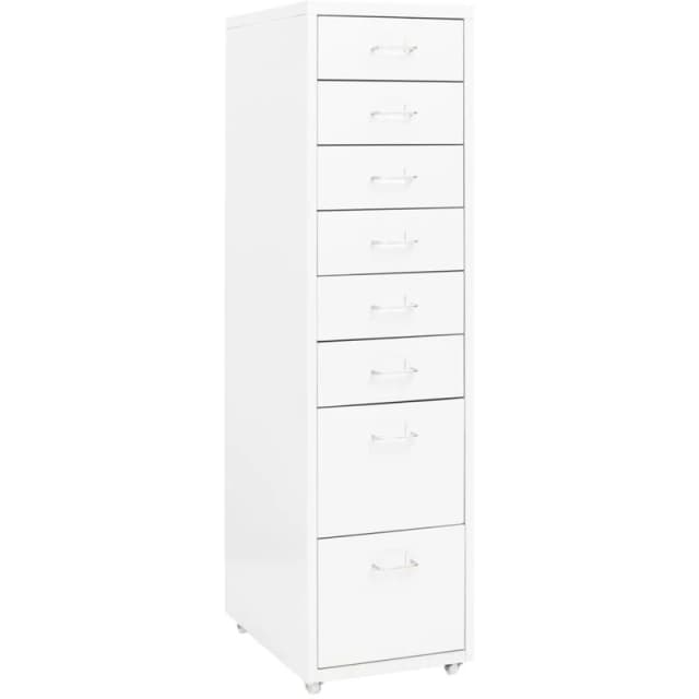 VIDAXL Mobile File Cabinet White 28x41x109cm Metal Vidaxl 8720286588321