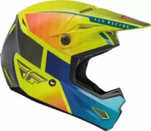 Fly Racing Kinetic Drift Motocross Helmet, blue-yellow, Size L, blue-yellow, Size L