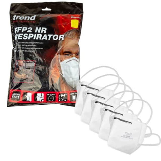 Trend Pack Of 5 Dust Masks Ffp2 Nr Respirator Safety Hepac Filter Rpe/ffp2/a/5