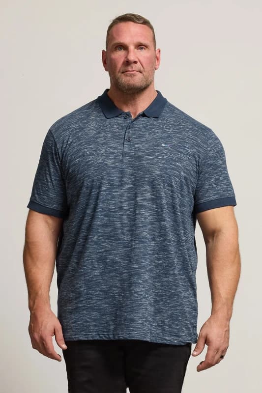 BadRhino BadRhino Men Slub Polo Shirt in Blue Size: 7-8X-Large Blue 7-8XL Male 5063110865025