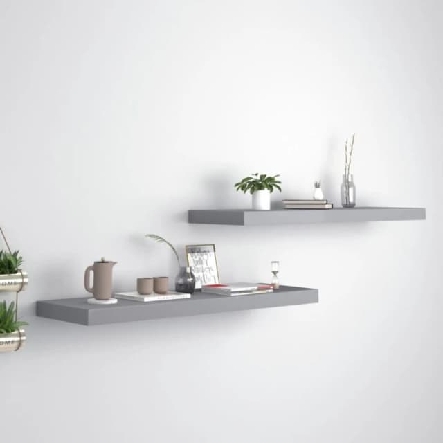 VIDAXL Vidaxl - Floating Wall Shelves 2 pcs Grey 80x23.5x3.8cm mdf 8720286074886