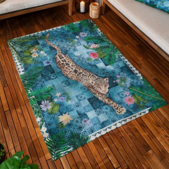 Paoletti Paoletti Majorelle Printed Indoor/Outdoor Rug in Blue Size: 120cm x 170cm Blue 120cm x 170cm Unisex 5025532823885