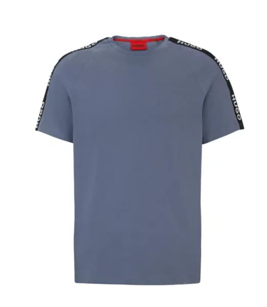 HUGO Bodywear Logo Cotton-Blend T-Shirt - M Blue Tops male 50504270-462 M
