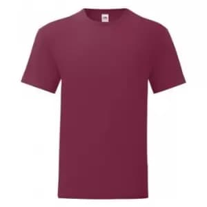 Fruit Of The Loom Mens Iconic T-Shirt (Pack Of 5) (L) (Burgundy)