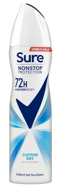 Sure Non Stop Protection Cotton Dry Deodorant 150ml