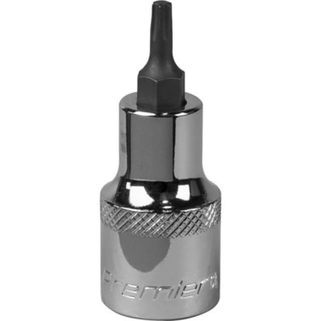 Loops T20 TRX Star Socket Bit - 1/2" Square Drive - PREMIUM S2 Steel Head Knurled Grip Metallics
