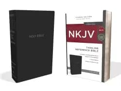 nkjv thinline reference bible leather look Black red letter comfort print h
