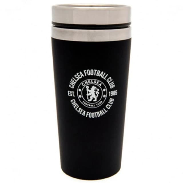 Chelsea FC Chelsea FC Executive Travel Mug in Black One Size Unisex 5059269905828