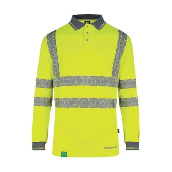 Beeswift Envirowear Beeswift Envirowear High Visibility Long Sleeve Polo Shirt Saturn Yellow M EWCPKLSSYM